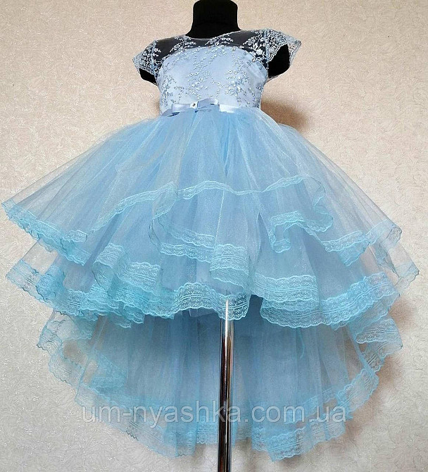 Платье Снежинка Детское нарядное белое платье Снежинка со шлейфом 104-116 Кривой Рог - изображение 5