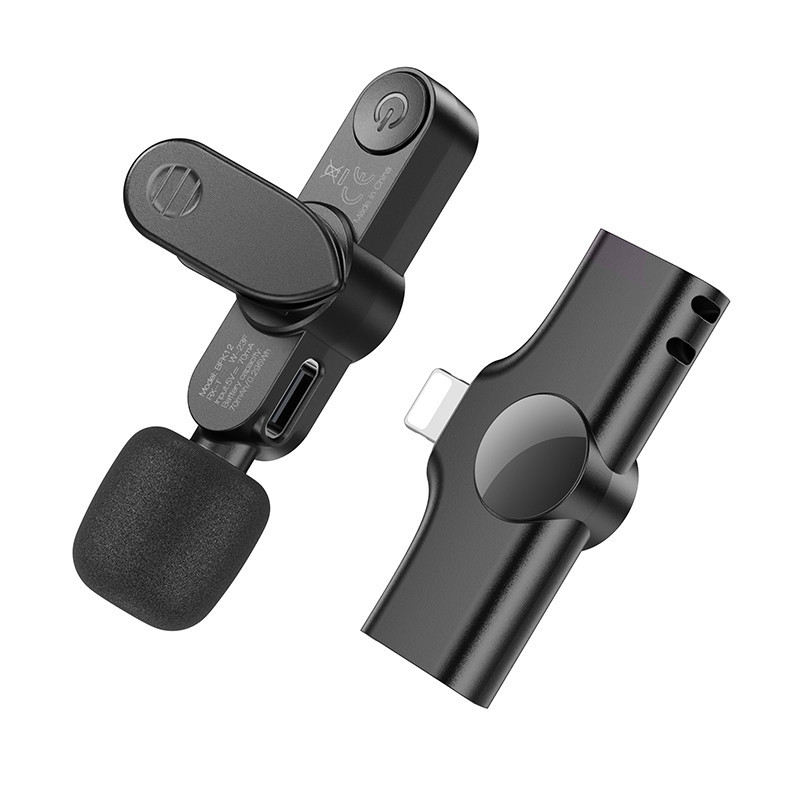 Беспроводная микрофонная система BOROFONE BFK12 Trophy lavalier wireless digital microphone iP Black Одесса - изображение 2