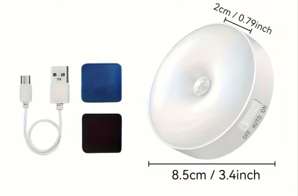 LED світильники на акумуляторі з датчиком руху. Мають три режими: примусове увімкнення, увімкнення в темноті під час руху і вимкне Сміла - фото 6