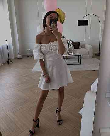 Женское легкое романтическое мини платье из хлопка. 44/46, Белый Одесса