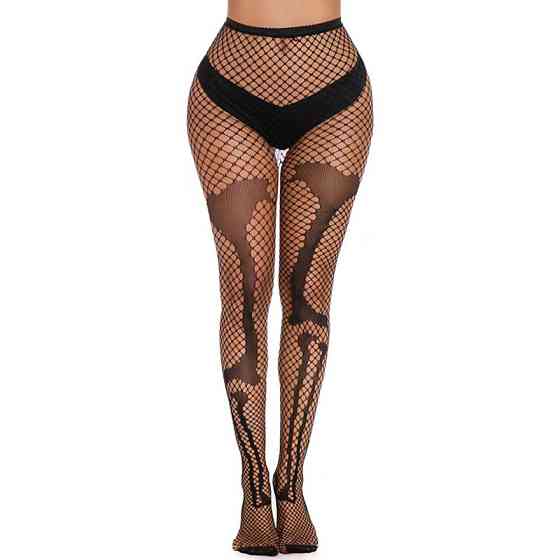 Колготки в сетку скелет one size черный Киев