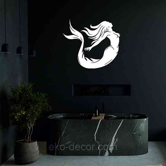 Декоративное настенное 3D Панно «Русалочка» Декор на стену с объемом 100*95 см, Белый Киев