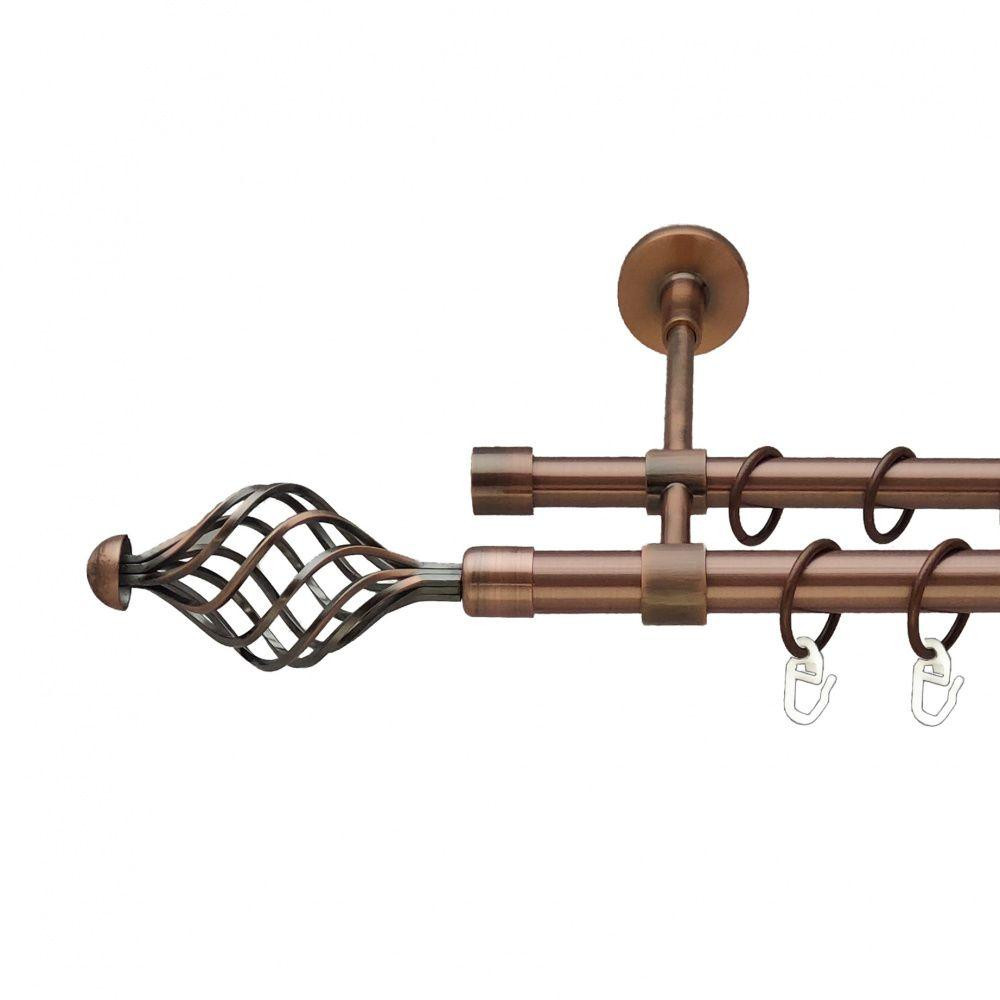 Карниз Orvit Арезо металевий дворядний закритий гладка труба кільце металеве Мідь 19\16 мм 160 см Львов - изображение 1