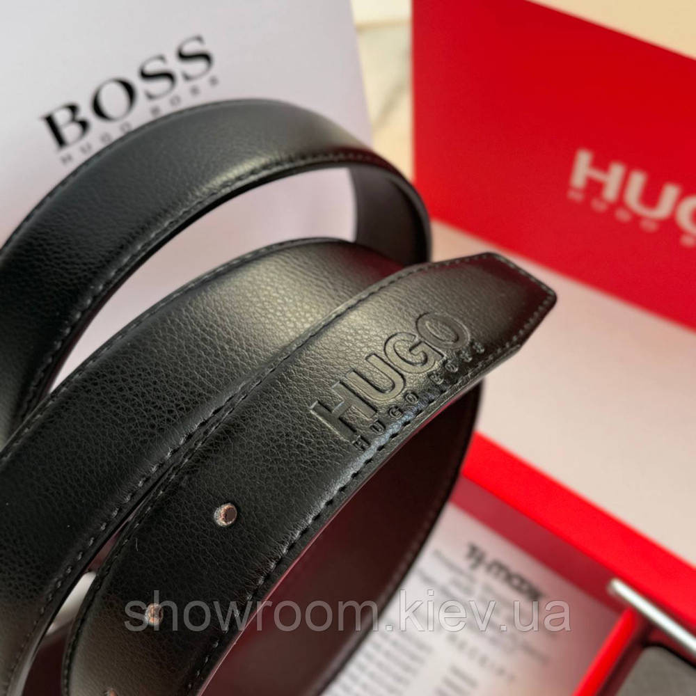 Чоловічий подарунковий набір (ремінь із двома пряжками) H.Boss (219) Київ - фото 3