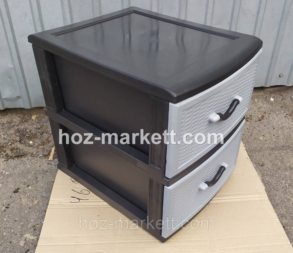 Комод пластиковый Стиль тумбочка на 2 ящика серый Харьков - изображение 6