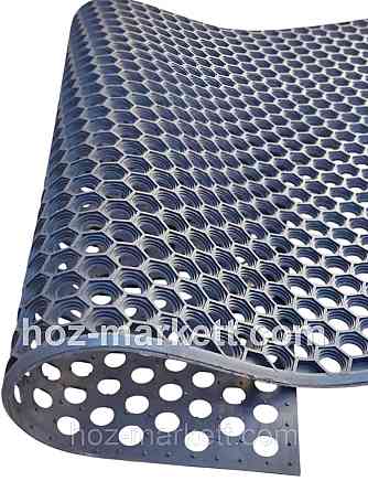 Килимок 115х80х1 см гумовий брудозахисний сота чорний Харків