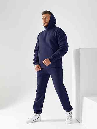 Чоловічий спортивний теплий костюм на флісі Темно-синій 54/56 Харків