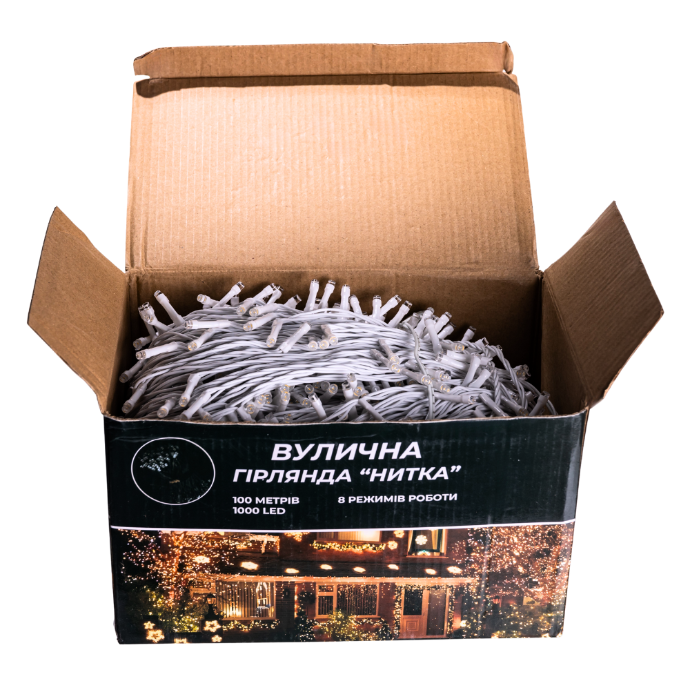 Вулична гирлянда "Різдвяна фея" 100 м, 1000 LED, біла Київ - фото 2