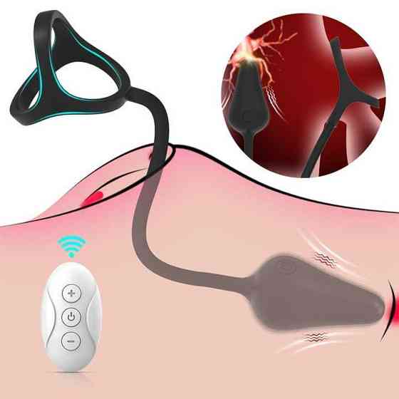 Вібро масажер простати Funtasmo з ерекційним кільцем і пультом Д/К Вінниця