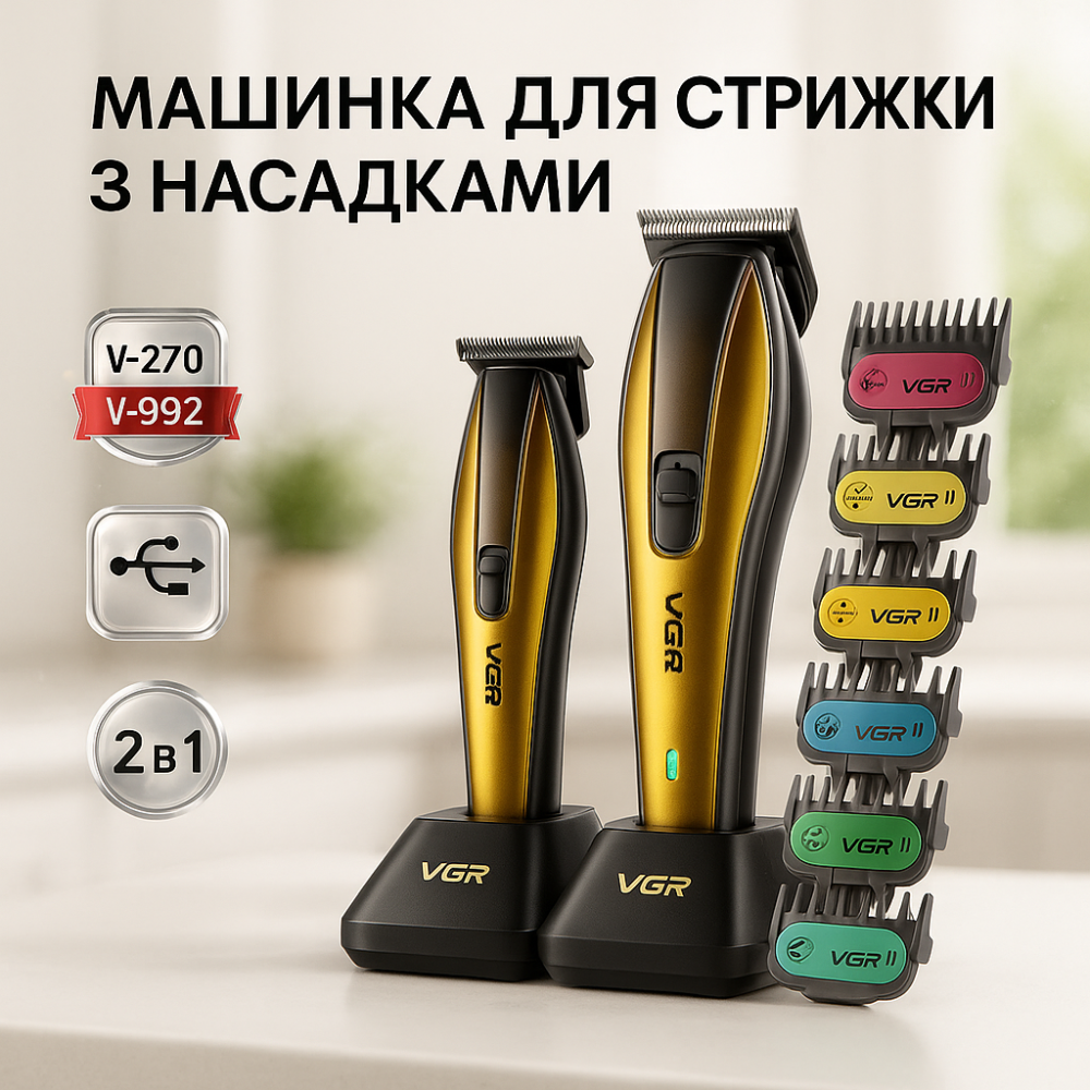 Профессиональная аккумуляторная машинка Аккумулятор VGR, Машинка для стрижки посеченных волос OE-63 Львов - изображение 11
