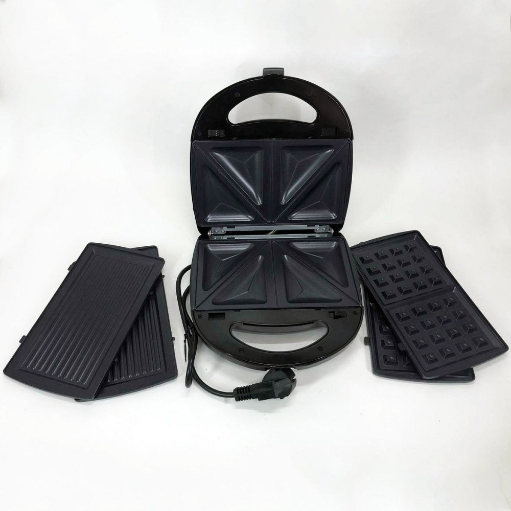 Мультипекар зі знімними пластинами, Сендвічниці бутербродниці, Електрична бутербродниця для дому GX-12 Івано-Франківськ - фото 5