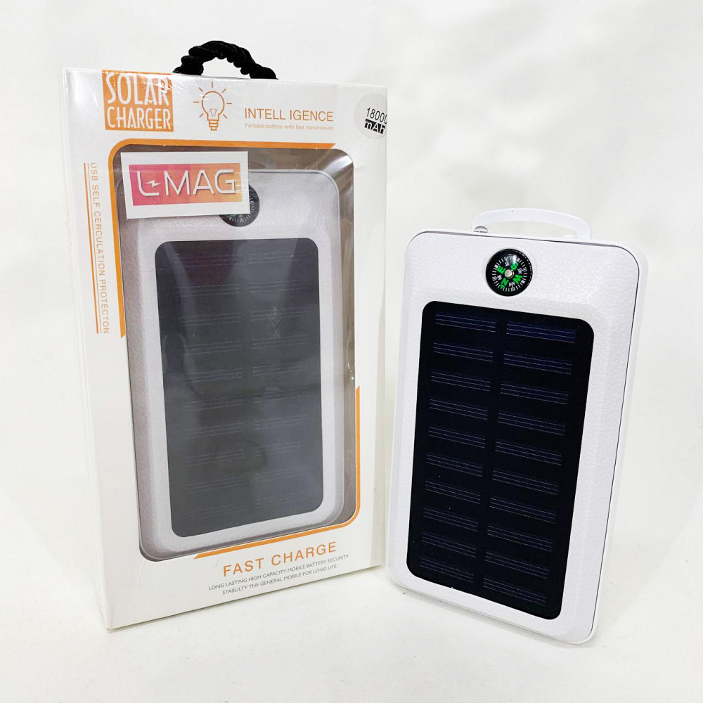 УМБ Power Bank Solar 18000 mAh мобільне зарядне з сонячною панеллю та лампою, Power Bank Charger White UL-82 Львів - фото 4