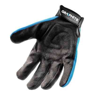 Захисні рукавиці Graphite синтетична шкіра, фіксація зап&apos;ястя, р.10/, чорно-блакитні (97G100) Вінниця