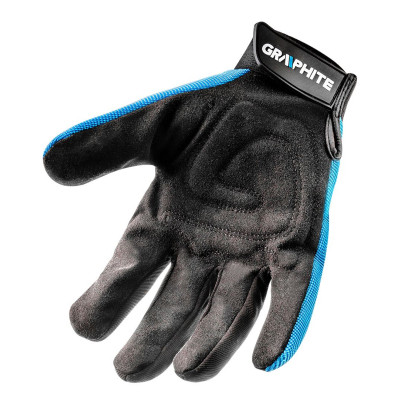 Защитные перчатки Graphite синтетическая кожа, фиксация запястья, р.10/, черно-голубые (97G100) Винница - изображение 2