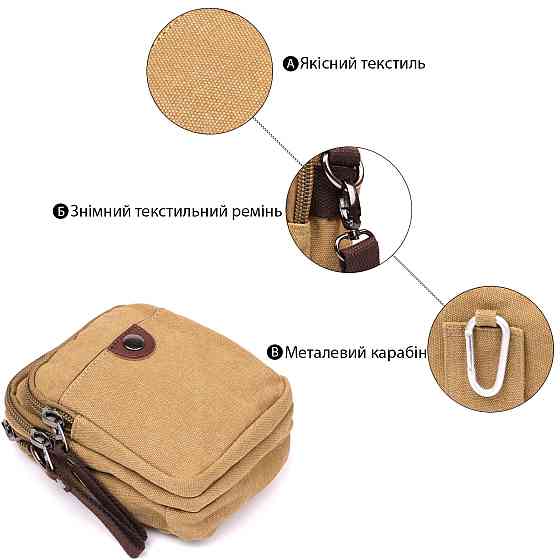 Барсетка текстильна Хакі (Vintage) Київ