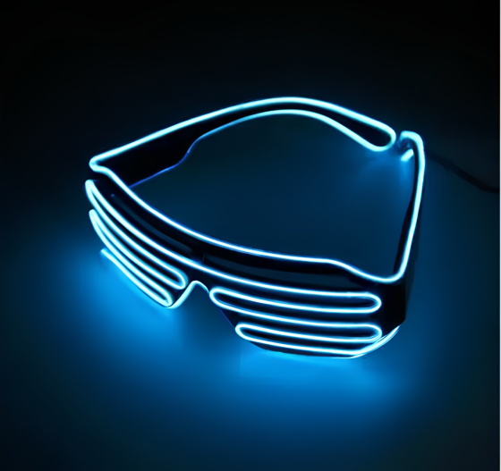 Светодиодные LED очки RESTEQ синие для вечеринок, 3 режима свечения, в комплекте батарейки Киев