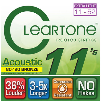 Струни для гітари Cleartone Acoustic 80/20 Bronze Ultra Light (11-52) (7611) Вінниця - фото 3