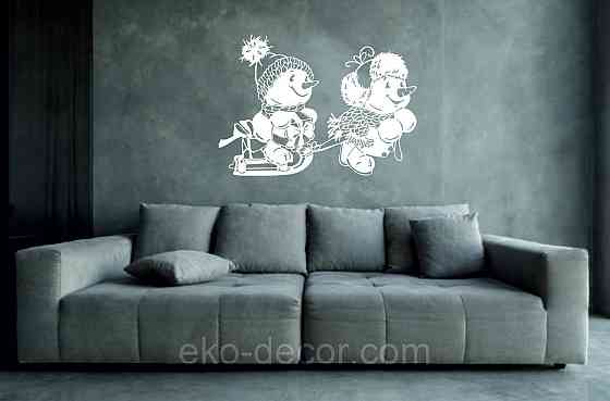 Декоративное настенное Панно «Снеговик», Декор на стену 70*50 см Киев