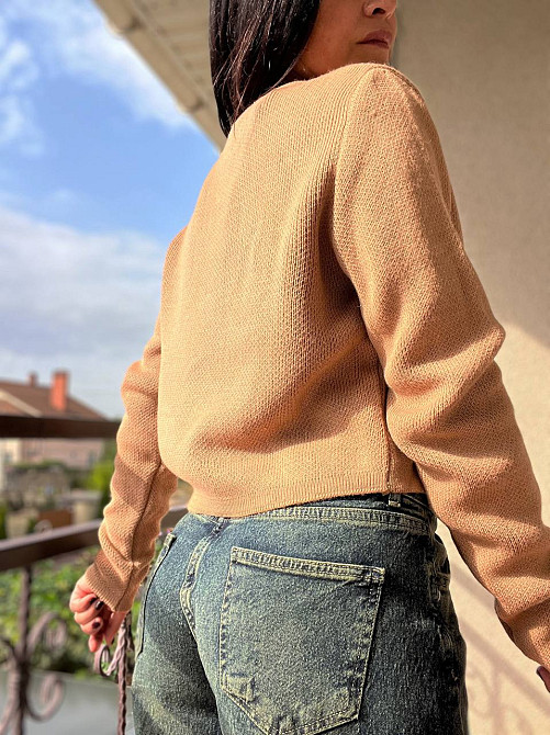 Кардиган женский MIX RAY 6722 золотые пуговицы короткий простой, карамель, one size Киев - изображение 12