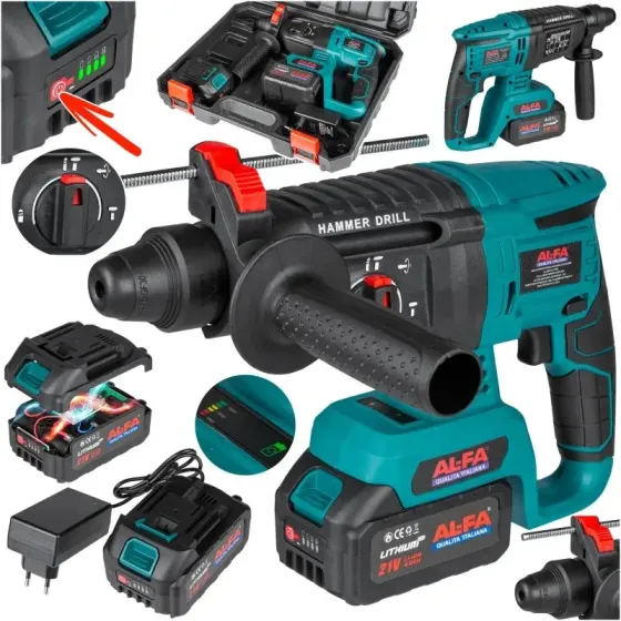 Перфоратор ALFA 21V BL – акумуляторний, 26 мм, 2.5 Дж, гарантія 36 міс Львів