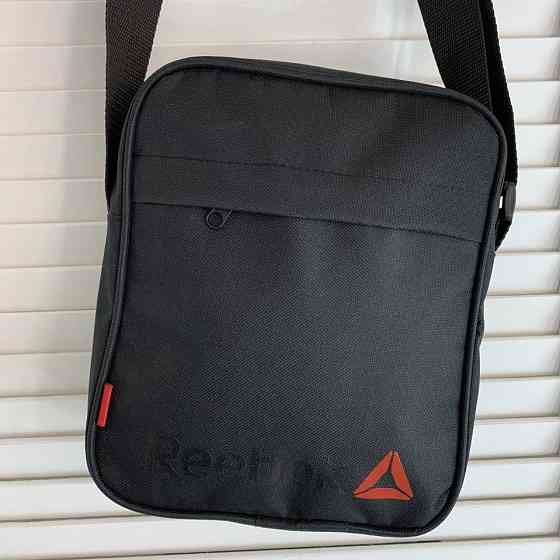 Сумка чоловіча через плече Reebok, барсетка для хлопця на плече на 3 відділення, чорнаMasterSem Київ