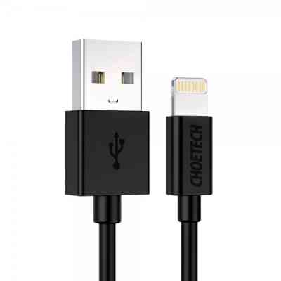 Дата кабель USB 2.0 AM to Lightning 1.8m 2.1A MFI Black Choetech (IP0027-BK) Вінниця