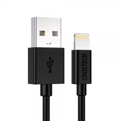 Дата кабель USB 2.0 AM to Lightning 1.8m 2.1A MFI Black Choetech (IP0027-BK) Вінниця - фото 1