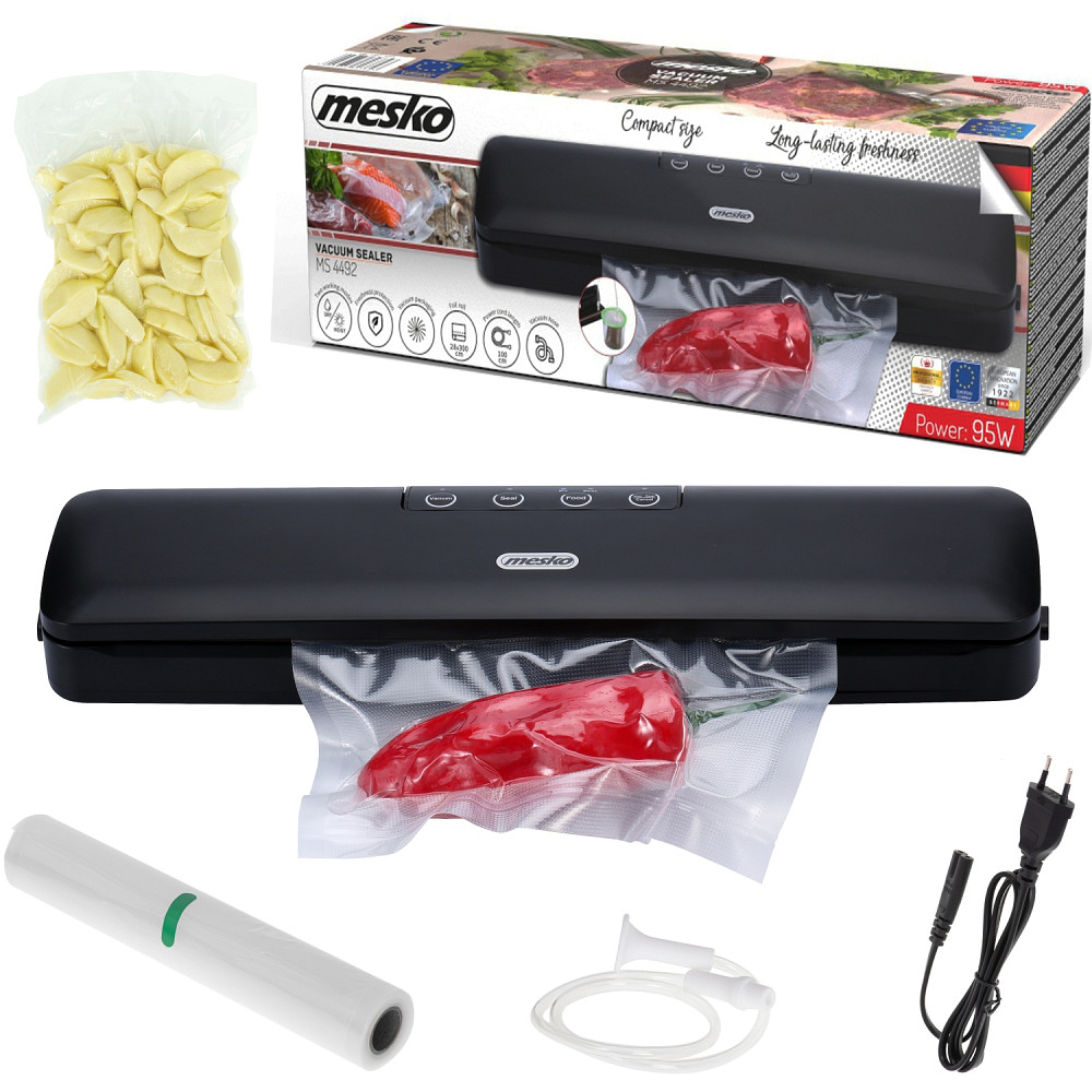 Вакууматор Mesko MS 4492 для пакетів,рулонів та контейнерів/ 95Вт/ 30см/ ел. керування/ чорний Винница - изображение 12