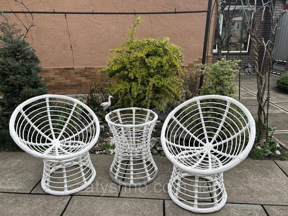 Меблі ротангові вуличні білі Київ - фото 4