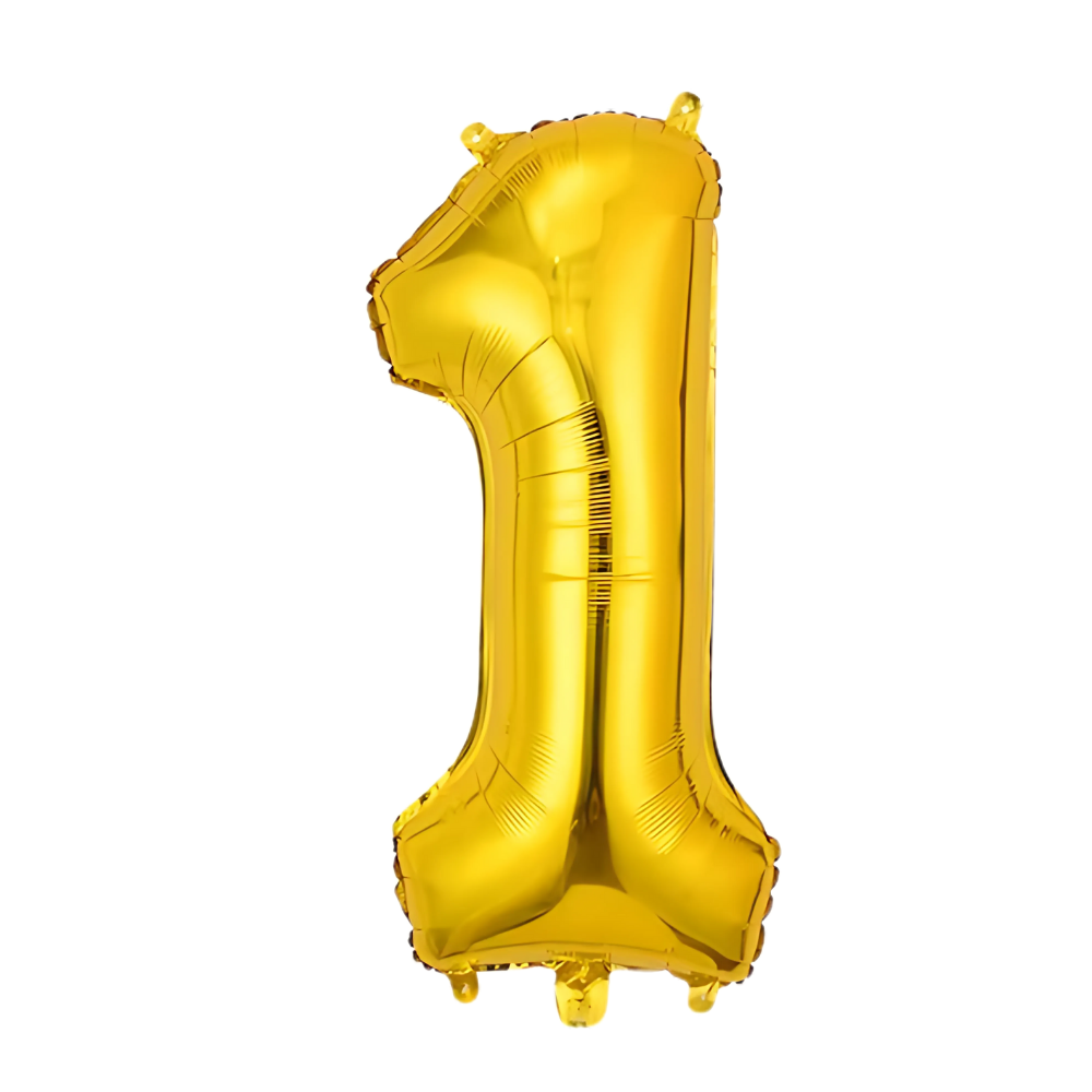 Воздушный шар в виде цифры 1 золотой,32 дюйма, фольгированый, праздничный для дня рождения, годовщин юбилеев Каменец-Подольский - изображение 2