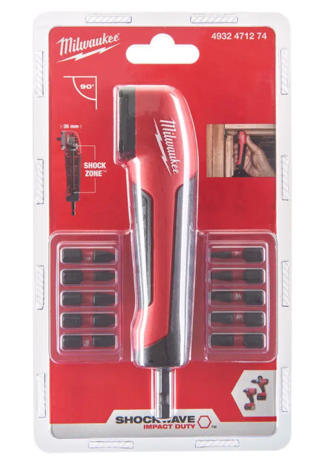 Кутова насадка MILWAUKEE SHOCKWAVE + 10 бит 25 мм (4932471274) Київ - фото 8