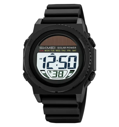 Годинник чоловічий наручний на сонячній батареї Skmei 2358 solar (Чорний з білим) Вінниця