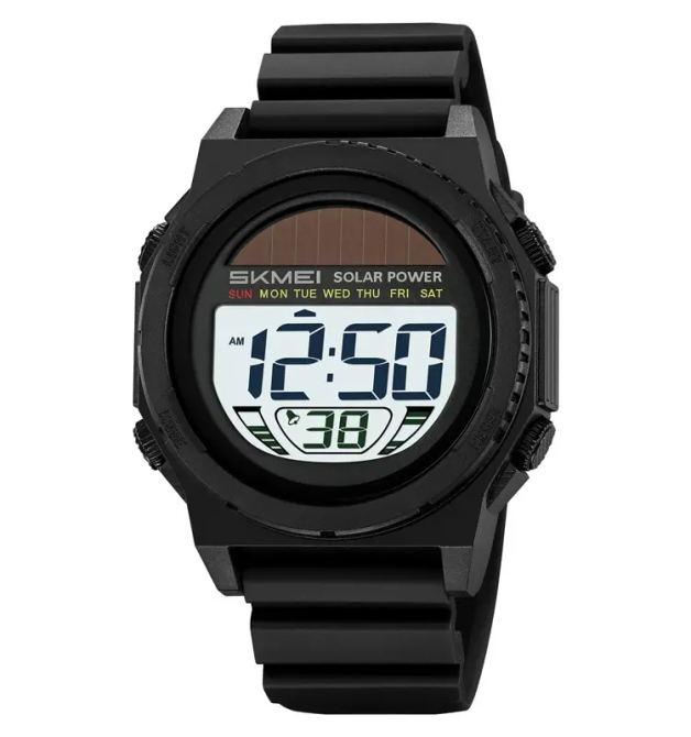 Годинник чоловічий наручний на сонячній батареї Skmei 2358 solar (Чорний з білим) Вінниця - фото 1