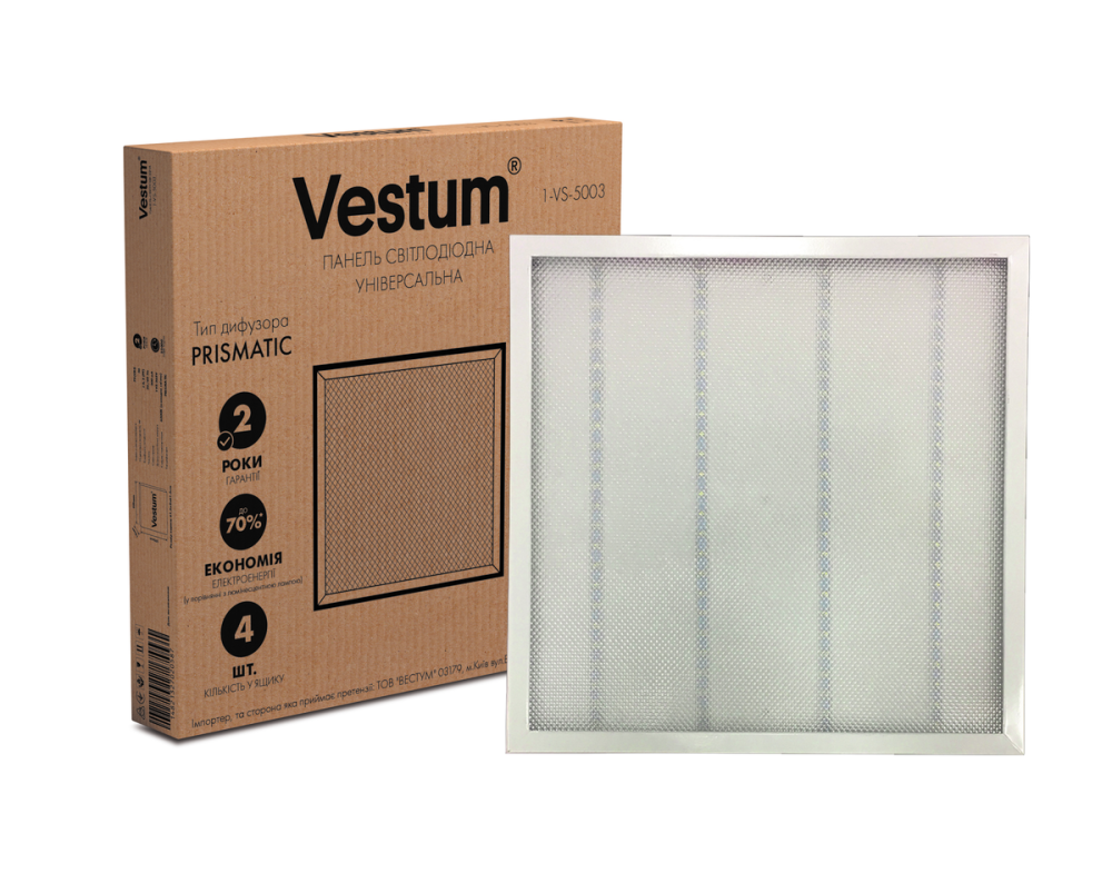 Панель світлодіодна Vestum PRISMA 36W 6500K 220V 600x600 1-VS-5003 Київ - фото 1