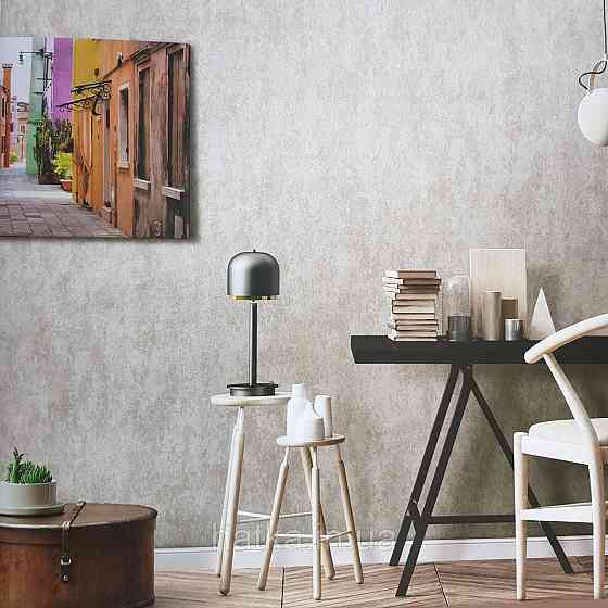Обои метровые винил на флизелине Decowall Retro под штукатурку структурные плотные серо бежевые Киев