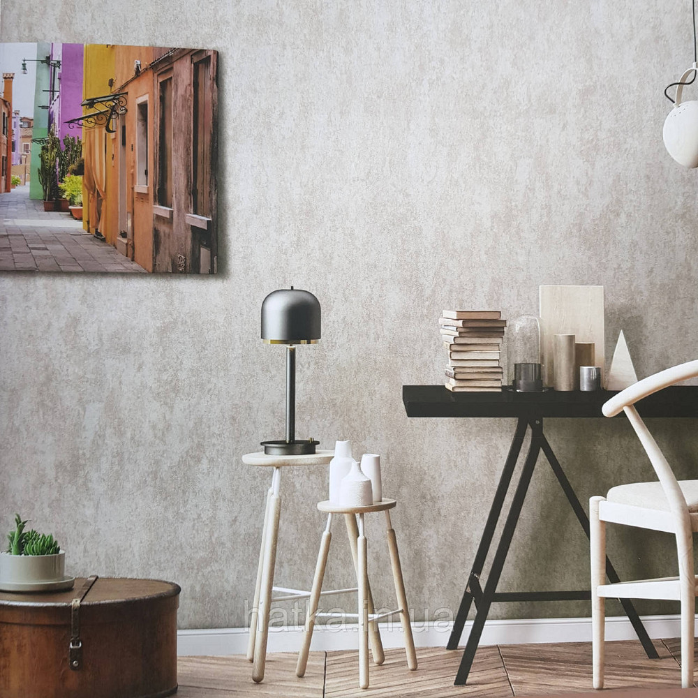 Обои метровые винил на флизелине Decowall Retro под штукатурку структурные плотные серо бежевые Киев - изображение 1