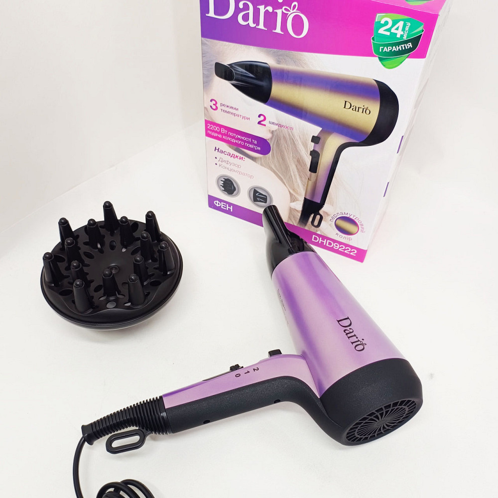Фен для укладки волос с функцией ионизации DARIO DHD9222 2200Вт, Фен с режимом ионизации VY-64 Львов - изображение 7