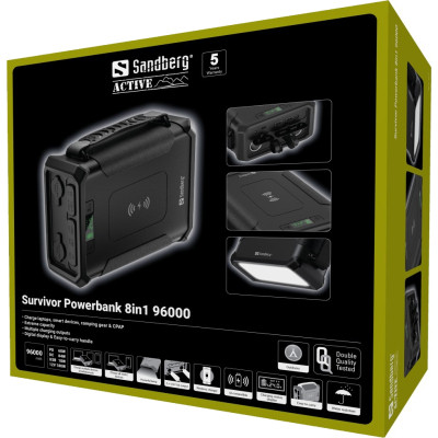 Батарея універсальна Sandberg 96000mAh, Survivor, DC/84W, PD/60W, Cigar Lighter 180W, Wireless, LiFePo4 (420-78) Вінниця - фото 10