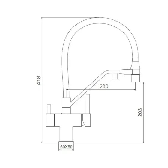 Змішувач для кухні з підключенням до фільтру GAPPO G4395-66 з гнучким виливом, чорний Київ