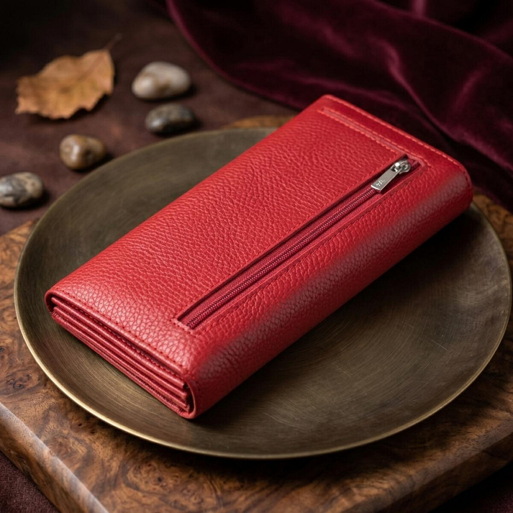 Яркий женский кошелек горизонтального формата из натуральной кожи ST Leather 22514 Красный Киев - изображение 14