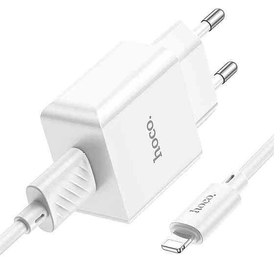 Мережевий зарядний пристрій HOCO C106A Leisure single port charger set, колір білий 6931474783899 Одеса