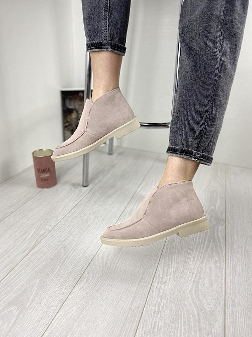 Daragani Черевики жіночі Daragani пудра натуральна замша высота 9 см (3160) Коломия - фото 2