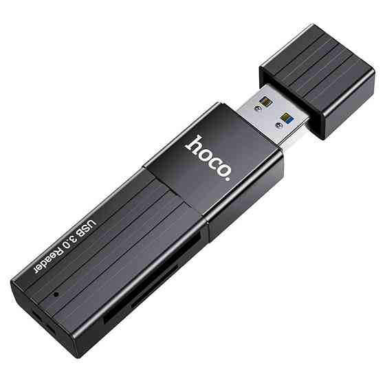 USB-хаб HOCO HB20 з кард-рідером, чорний Київ
