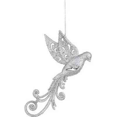 Елочная игрушка House Of Seasons Птичка серебряная 9 х 2 х 16 см (8718861799439) Винница