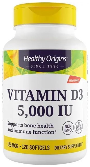 Вітамін Д3 Холекальциферол Healthy Origins Vitamin D3 5000 МО 120 капсул Київ - фото 1