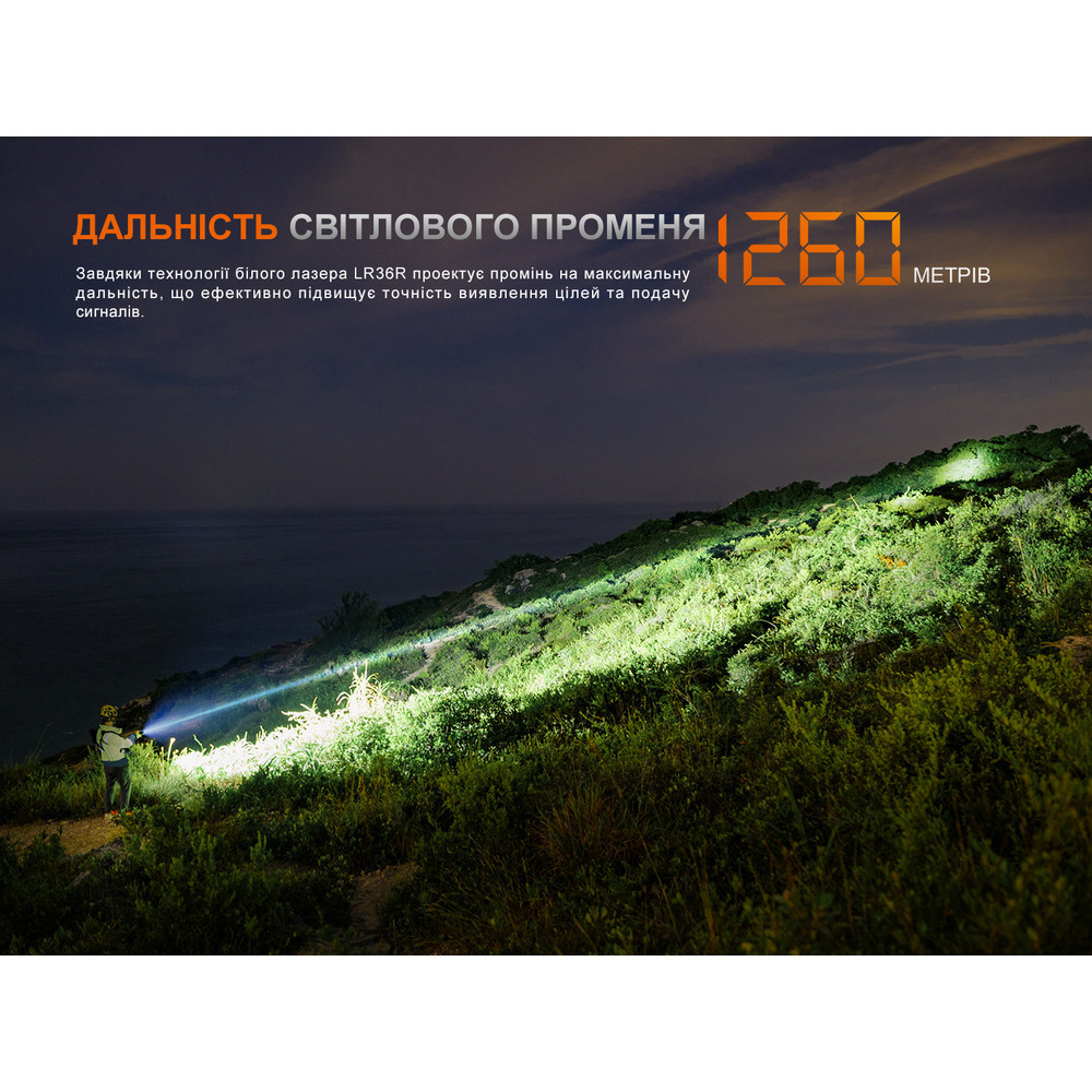 Ручний пошуковий лазерний ліхтар Fenix ​​LR36R 10000лм 1260м (9 режимів) Вінниця - фото 9