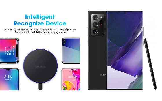 Беспроводное зарядное устройство Copper до 30W для Motorola Moto Edge 60 Pro, USB-C, LED Киев