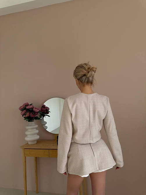 Жіночий стиглий костюм-трійка карта вовна; шорти вавілка Беж, 42/44 Одеса - фото 2