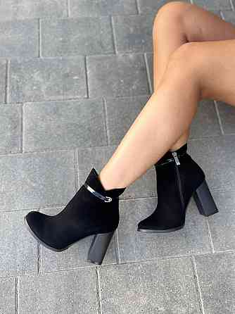 Жіночі черевики VESNA чорні натуральна замша высота 11 см подъем 9 см размер 39 (2525) Коломыя