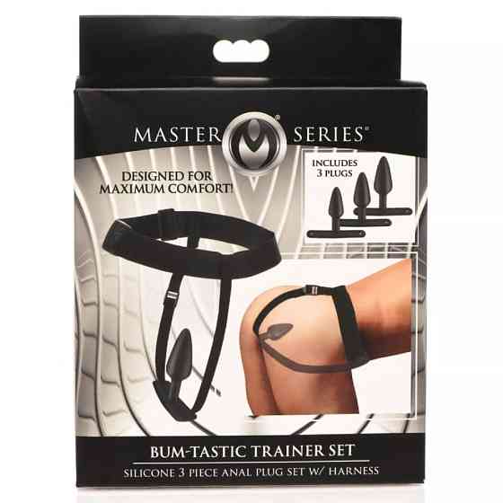 Анальный плаг с портупеей Master Series Bum Tastic черный Sex Aura Киев